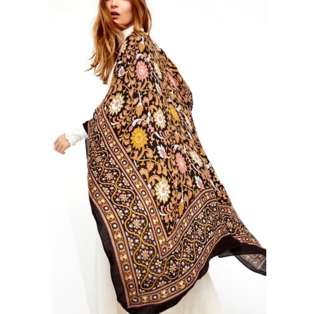 Free People Magic Dance Kimono- Black, Gold, Pink
